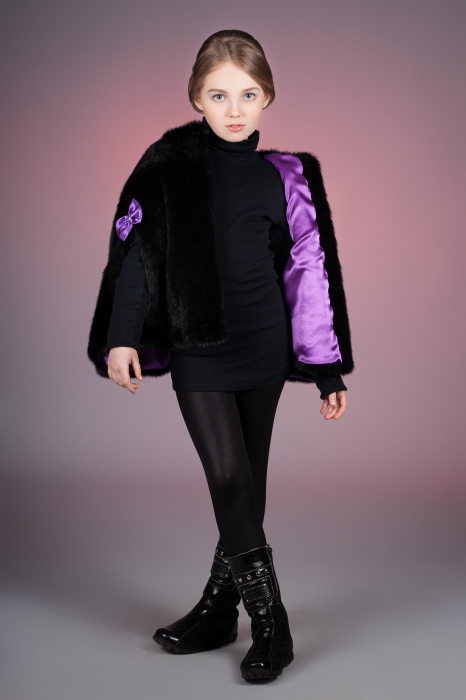 Photo #6 - Kids cape-coat mink black