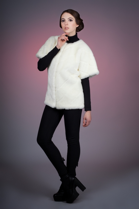 Photo #2 - Jacket mink white striped slanted