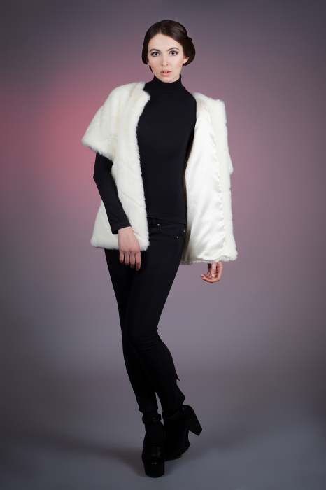 Photo #6 - Jacket mink white striped slanted