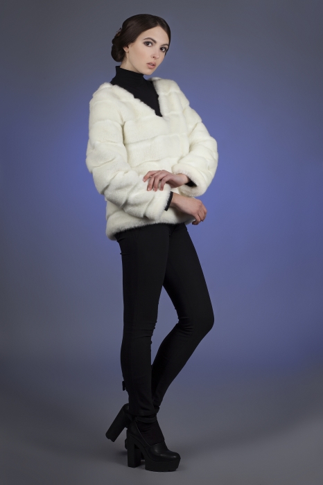 Photo #4 - Sweater mink white striped