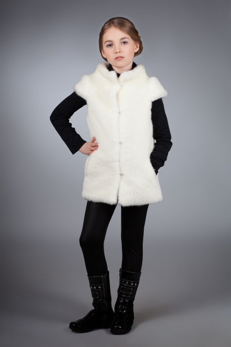 Photo #2 - Kids vest mink white