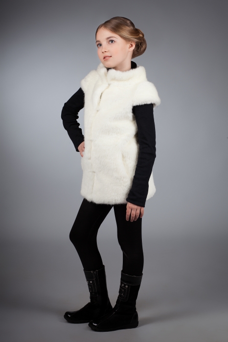 Photo #3 - Kids vest mink white