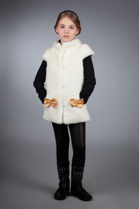 Photo #5 - Kids vest mink white