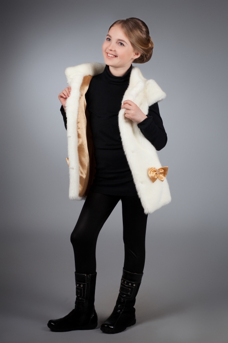Photo #6 - Kids vest mink white