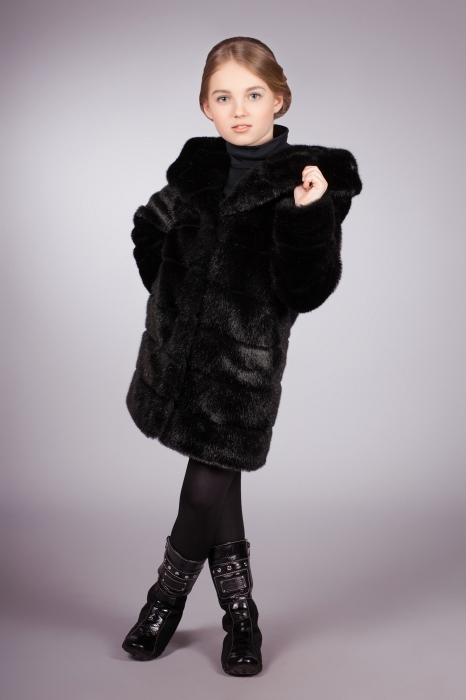 Photo #1 - Kids coat mink black striped