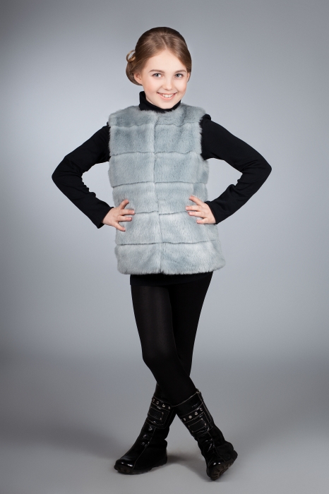 Photo #2 - Kids vest mink blue striped