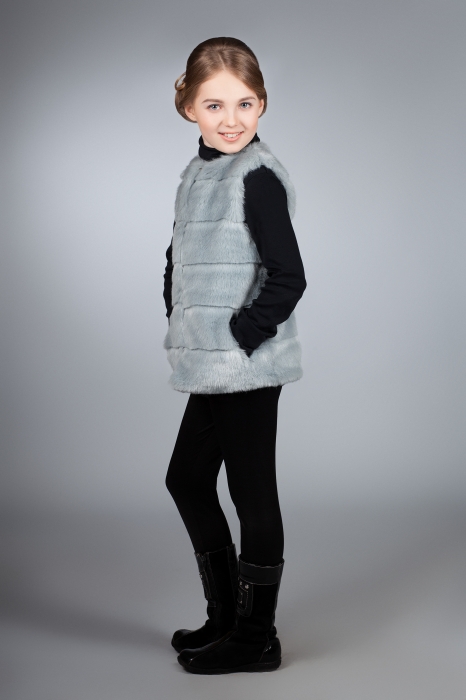 Photo #3 - Kids vest mink blue striped