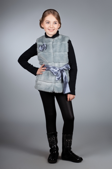 Photo #1 - Kids vest mink blue striped