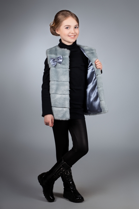 Photo #6 - Kids vest mink blue striped