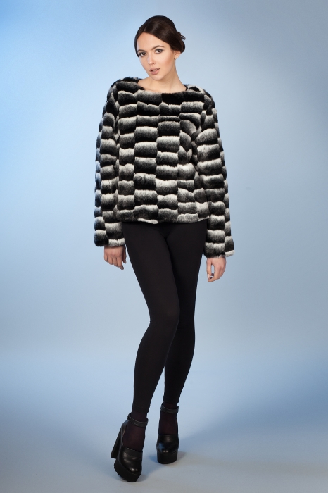 Photo #1 - Sweater chinchilla black chess