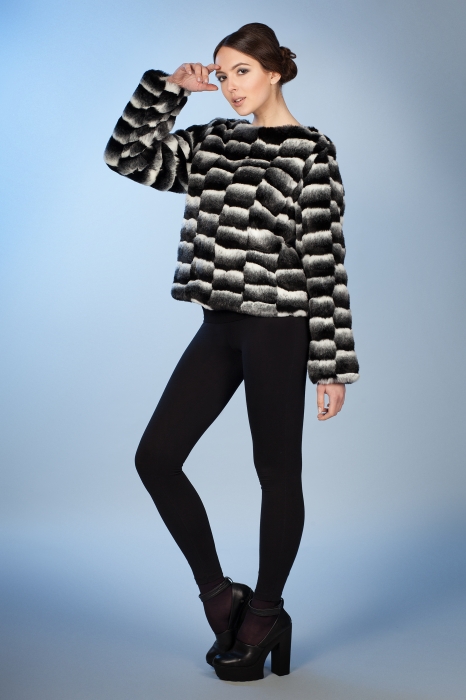 Photo #2 - Sweater chinchilla black chess
