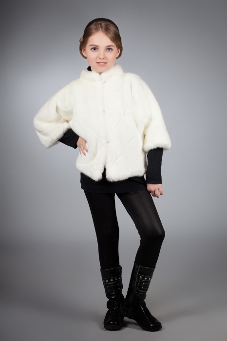 Photo #2 - Kids jacket mink white striped slanted