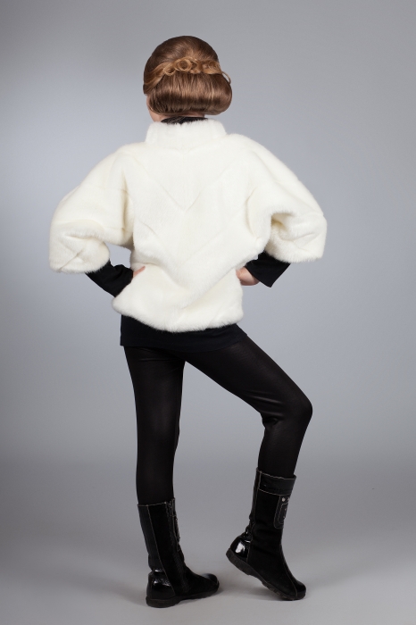 Photo #3 - Kids jacket mink white striped slanted
