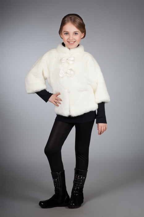 Photo #5 - Kids jacket mink white striped slanted