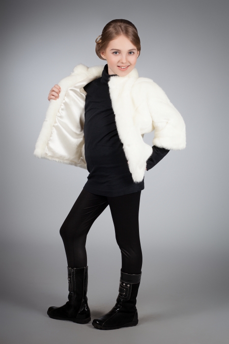 Photo #6 - Kids jacket mink white striped slanted