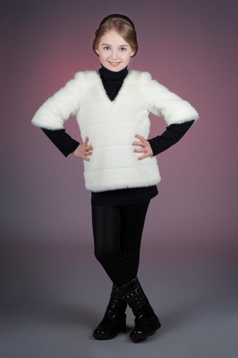 Photo #1 - Kids sweater mink white striped