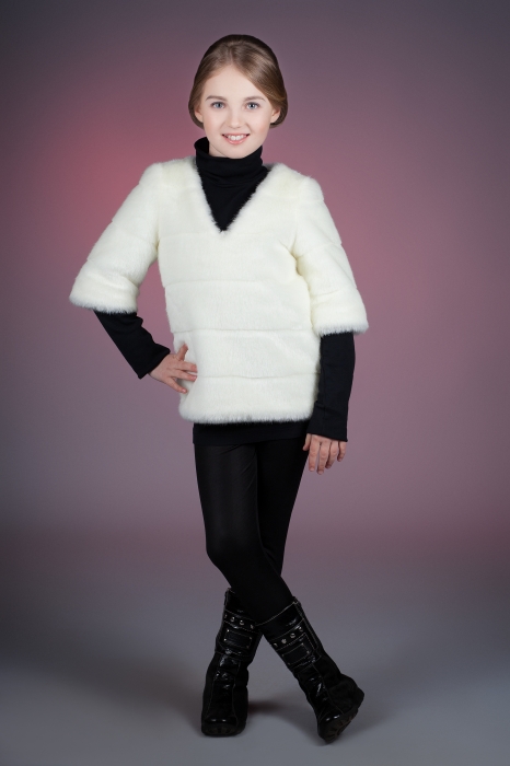 Photo #5 - Kids sweater mink white striped