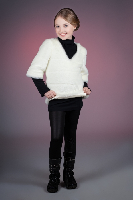 Photo #6 - Kids sweater mink white striped