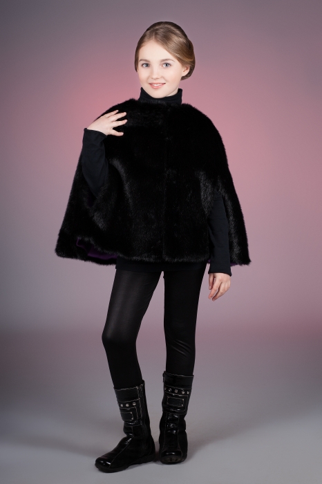 Photo #5 - Kids cape-coat mink black