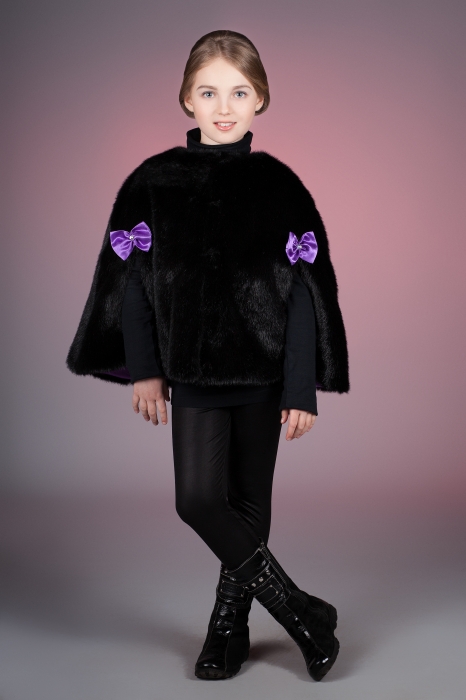 Photo #1 - Kids cape-coat mink black