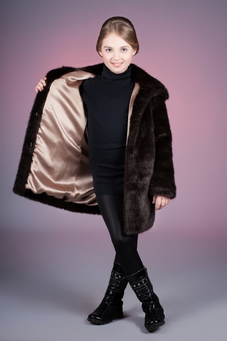 Photo #6 - Kids coat mink brown