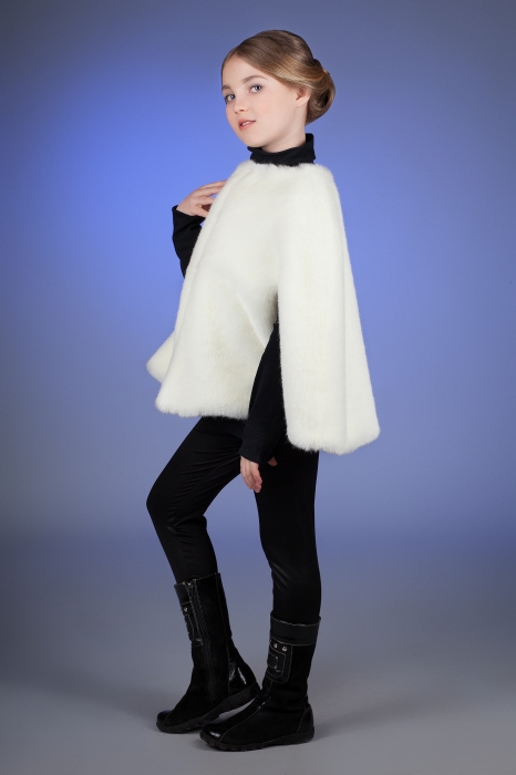 Photo #2 - Kids cape-coat mink white