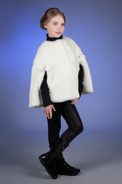 Photo #4 - Kids cape-coat mink white