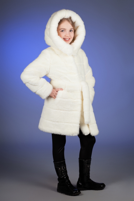 Photo #1 - Kids coat mink white striped