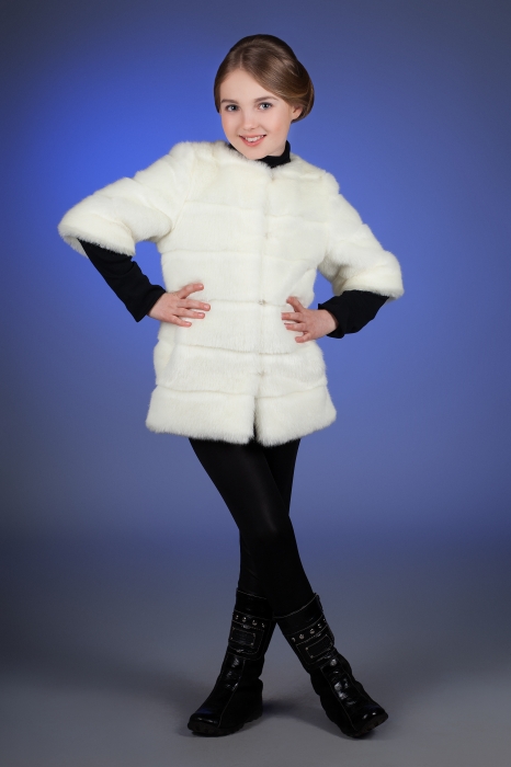 Photo #1 - Kids jacket mink white striped