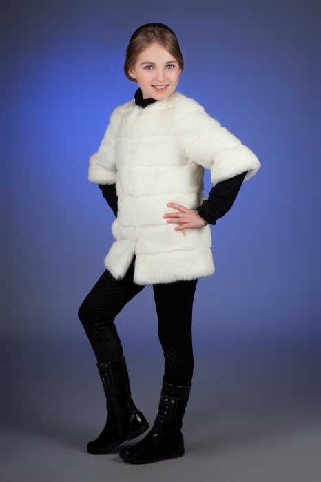 Photo #2 - Kids jacket mink white striped