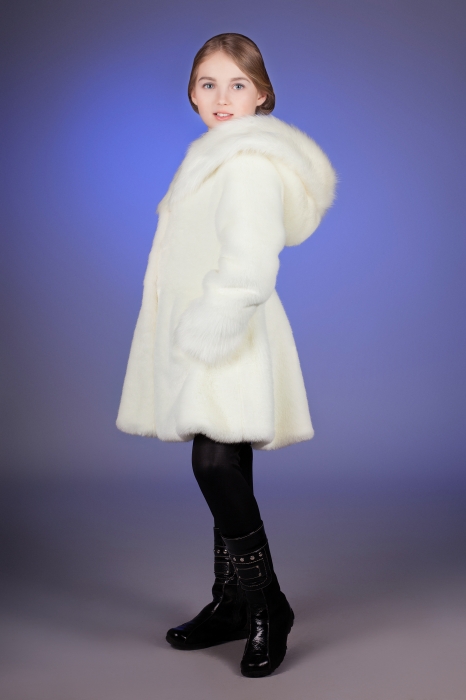 Photo #3 - Kids coat mink white